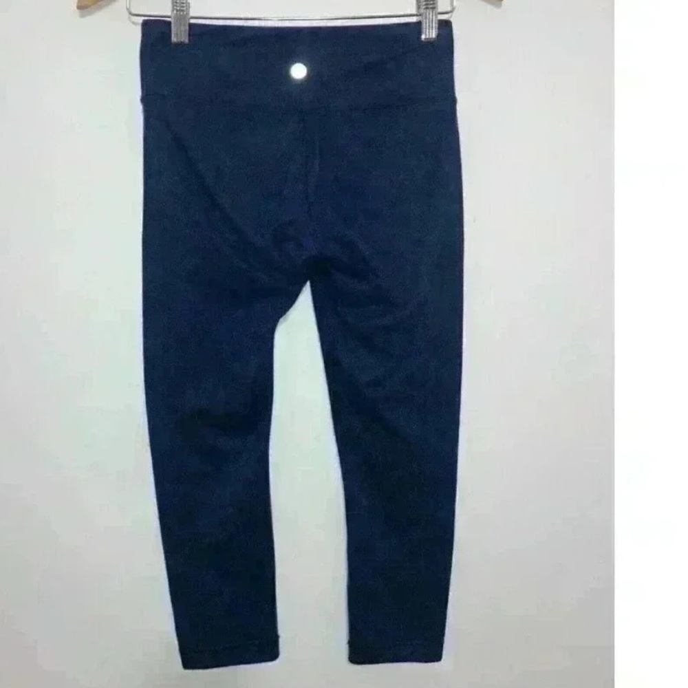 Lululemon Wunder Under Crop II Full-On Luon Exploded Sashico Inkwell Rugged Blue - Picture 12 of 13